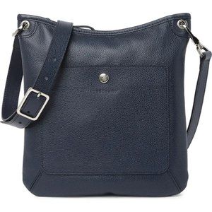 NWT LONGCHAMP Le Foulonne Swingpack Leather Crossbody Bag NAVY BLUE AUTHENTIC